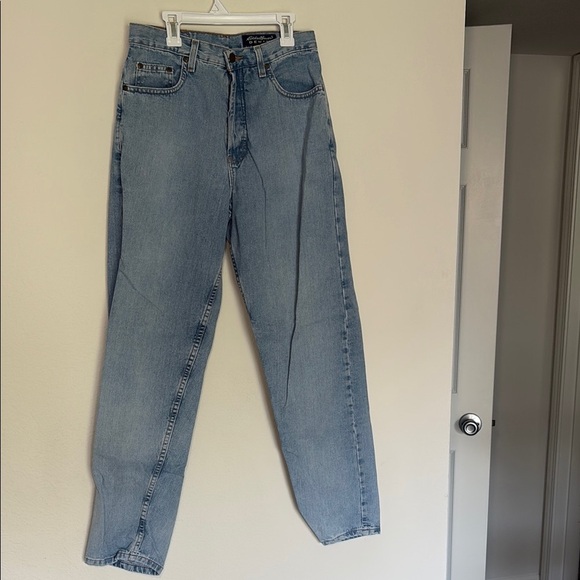 Vintage Eddie Bauer Blue Straight Leg Jeans Button Fly size 8 - Picture 1 of 6